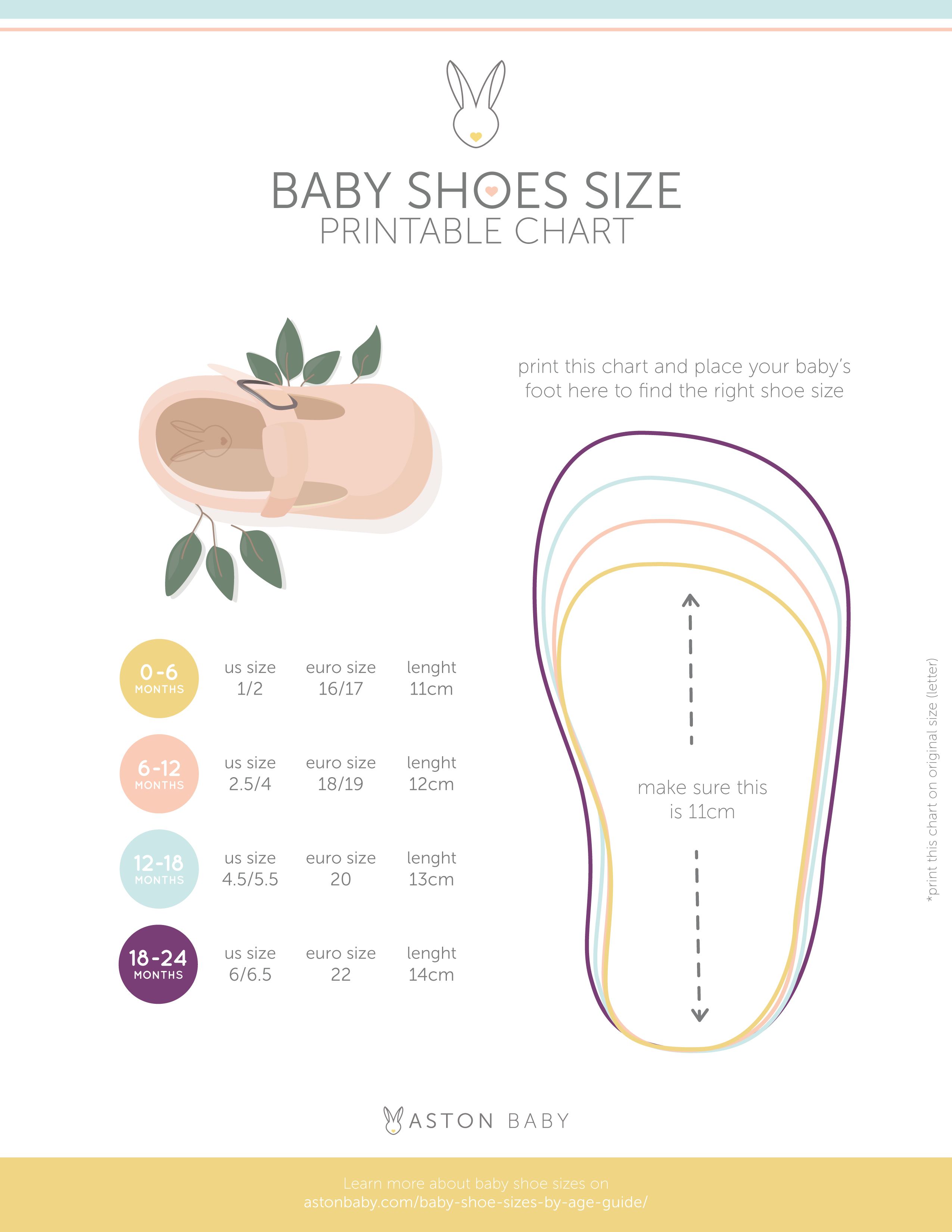 Printable Toddler Shoe Size Chart - Printable World Holiday